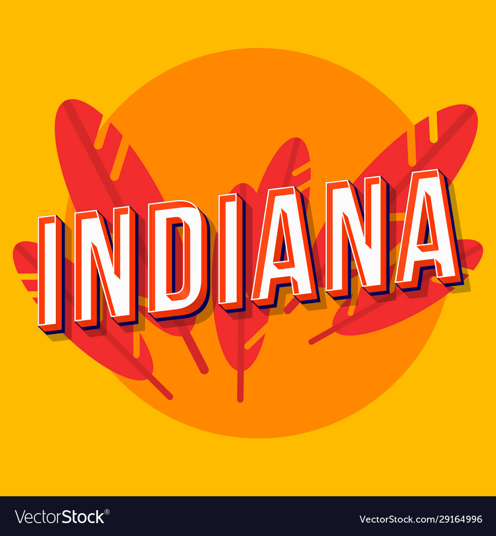 Indiana Vintage 3d Lettering Retro Bold Font Vector Image