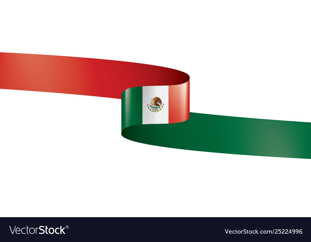 Mexican flag on a white