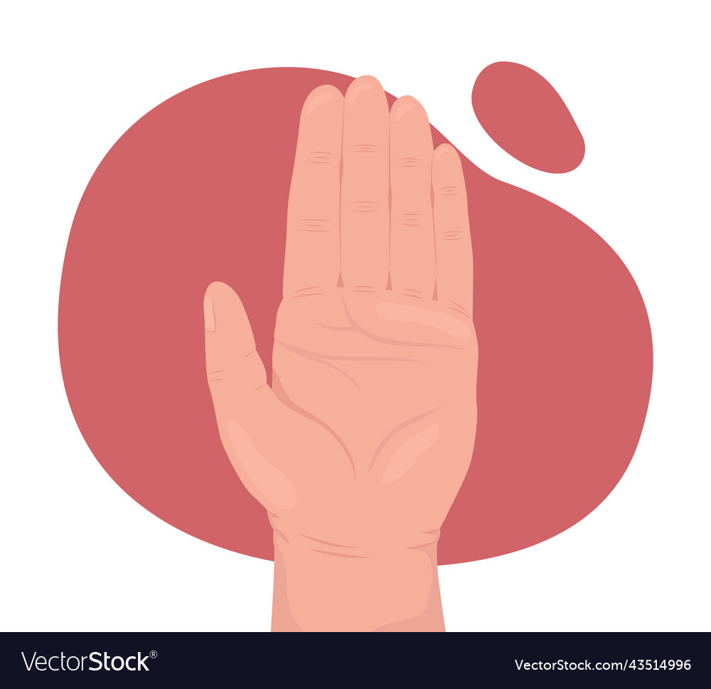 Palm with fingers 2d isolated