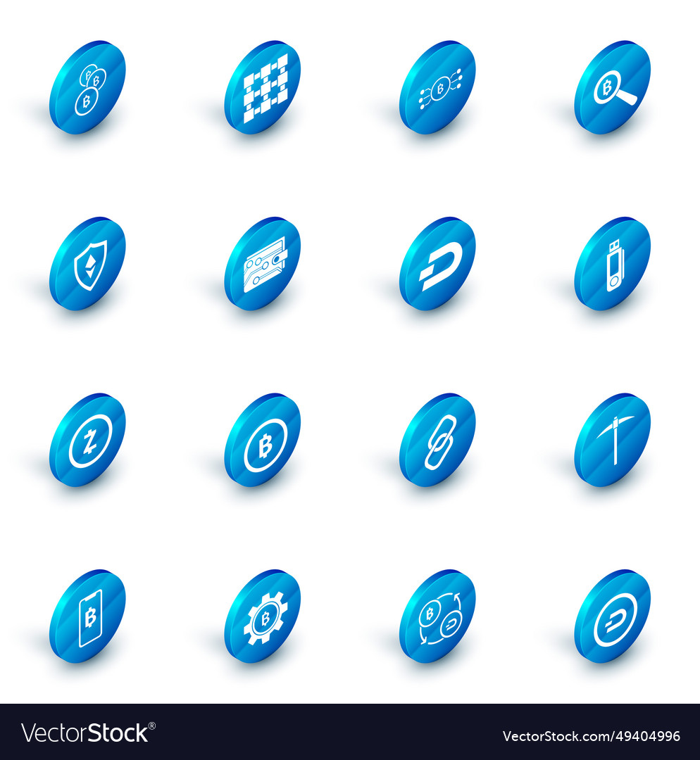 Set blockchain technology cryptocurrency bitcoin vector image Set blockchain technology cryptocurrency bitcoin