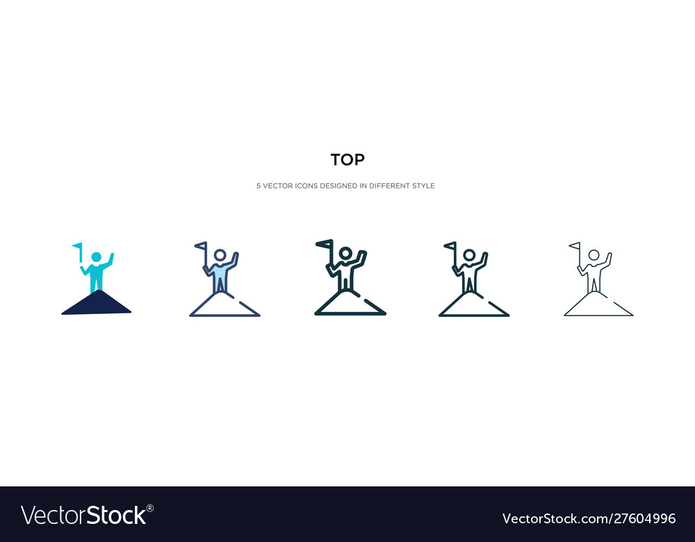 Top icon in different style two colored vector image Top icon in different style two colored