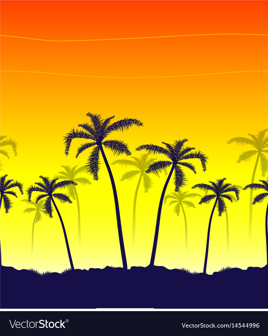 Tropical summer print with palm Royalty Free Vector Image