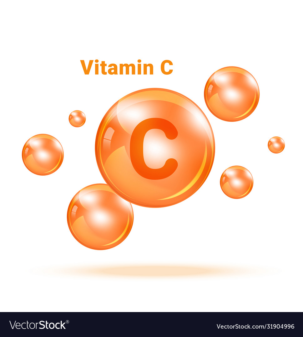 Vitamin c grafische Medizin Blase auf weiß