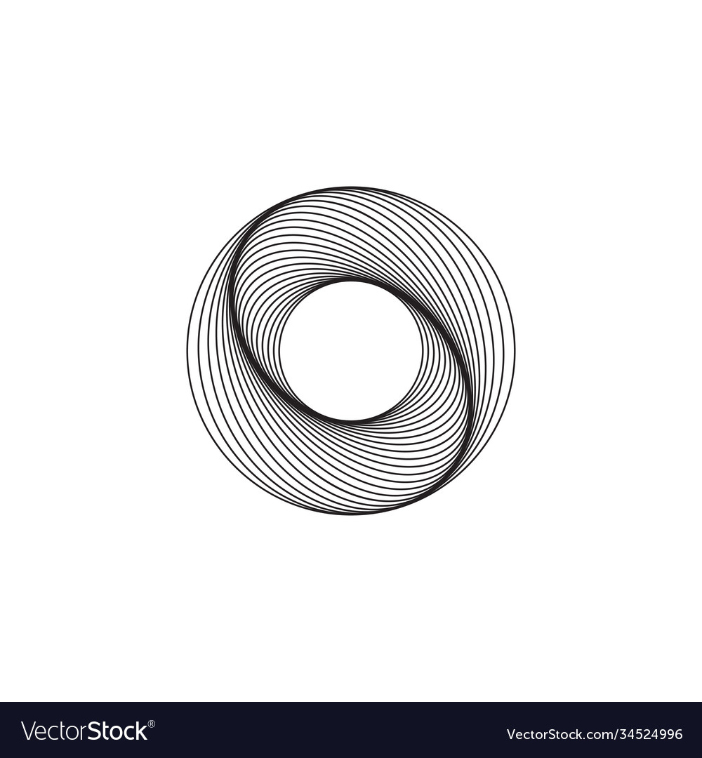 Wellness circle ring logo - geometric abstract art