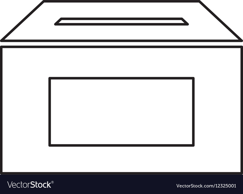 Ballot box carton isolated icon