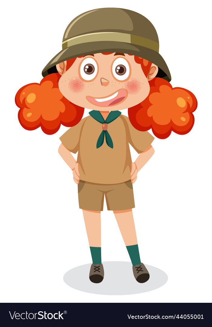 Cute girl wearing camping outfit vector image Cute girl wearing camping outfit