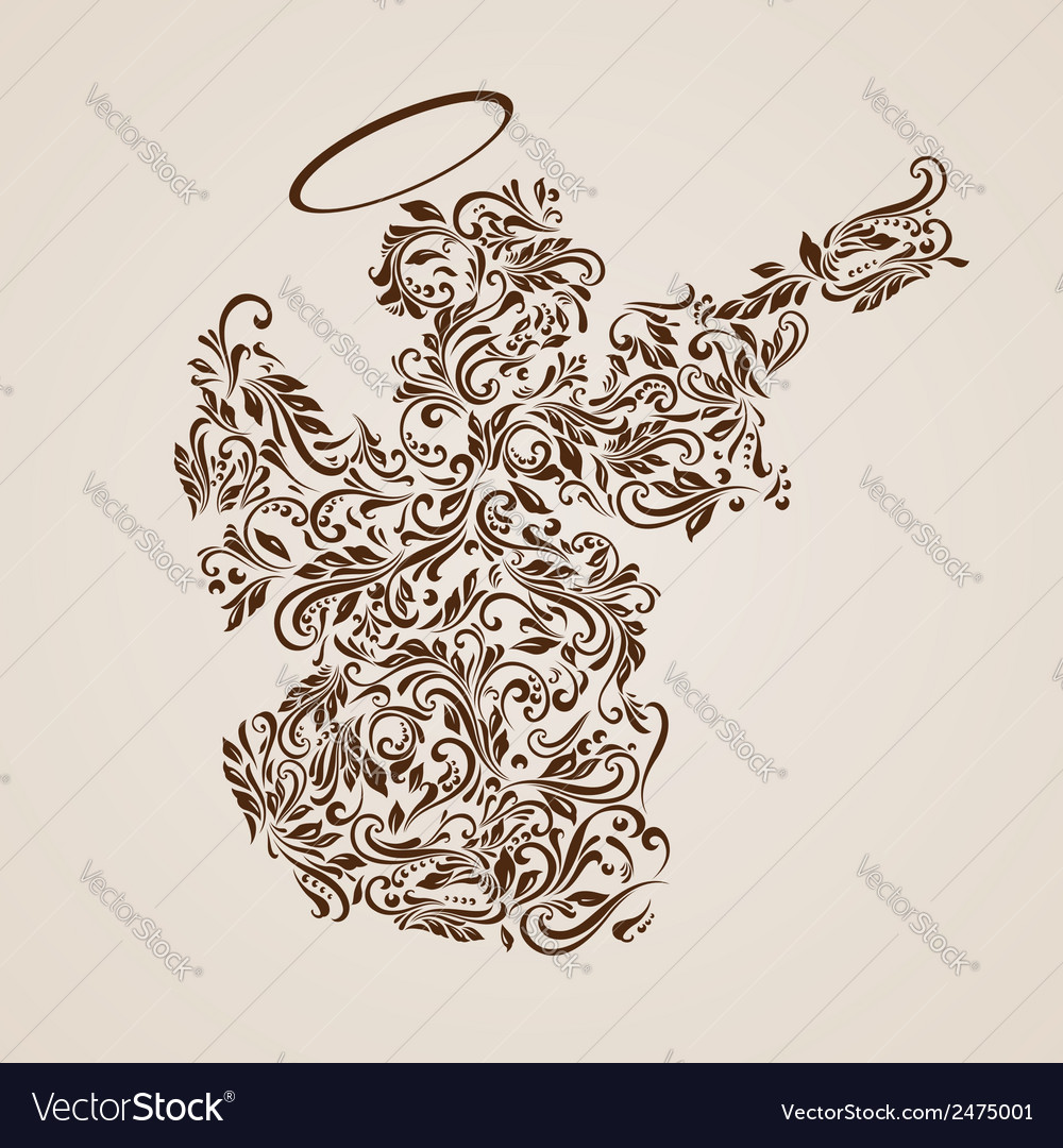 Blumen Weihnachtsengel Vine Muster