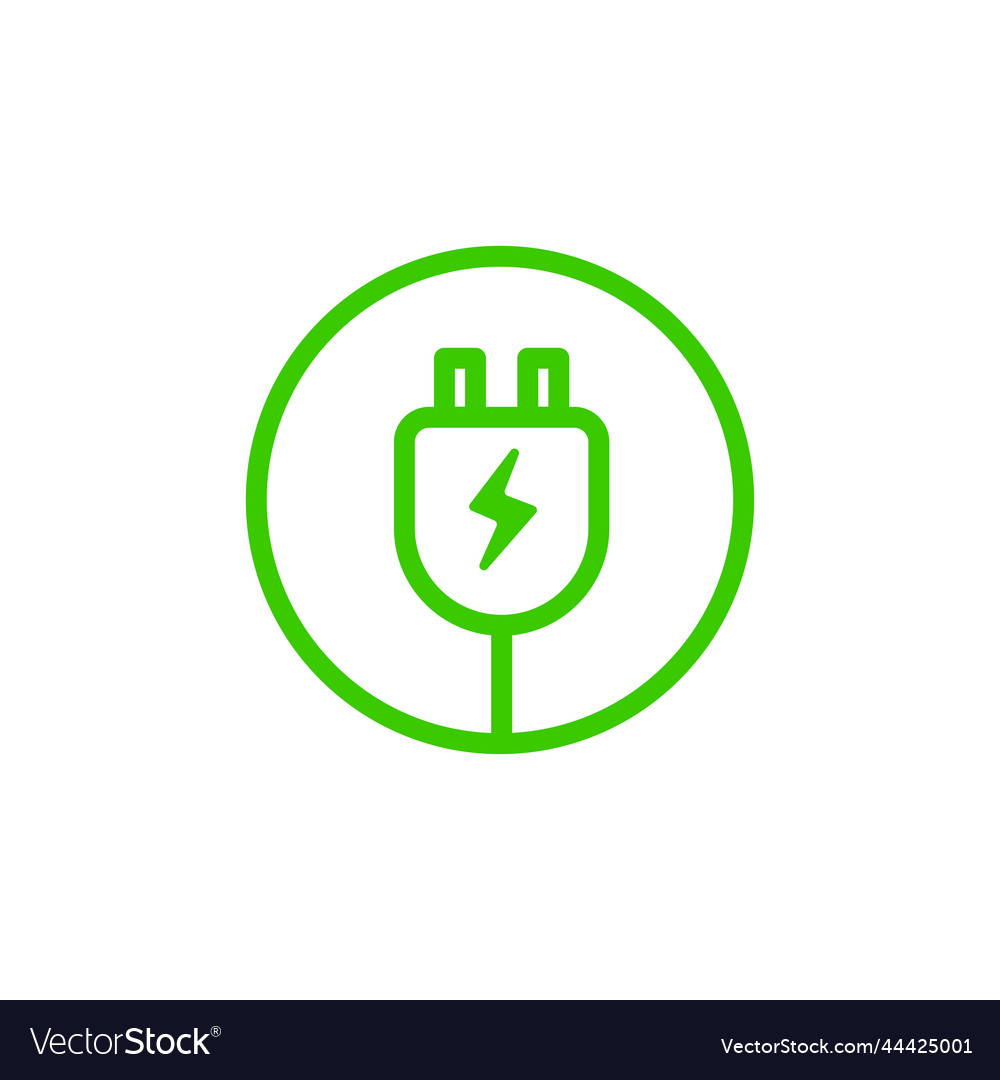 Green Electric Plug Sign Plug Icon Royalty Free Vector Image