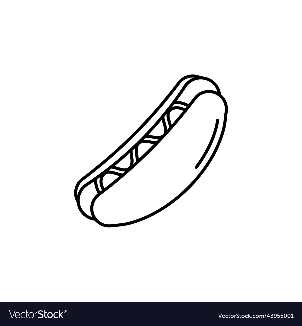 Hot dog line art icon design template