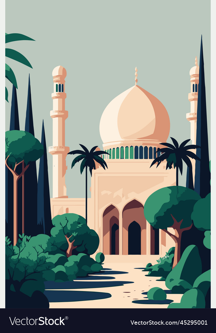 Islamic mosque background islam ramadan greeting Vector Image