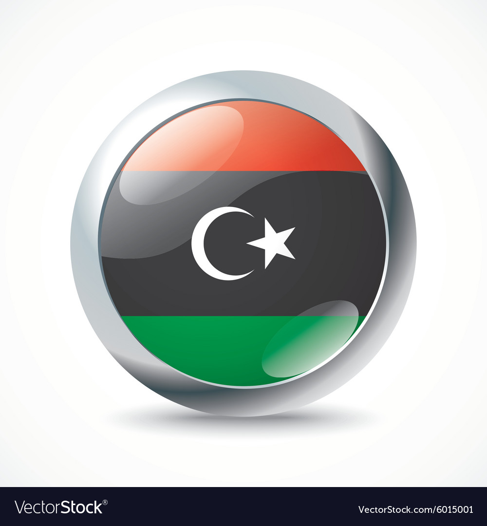 Libya Flag Button Royalty Free Vector Image - Vectorstock