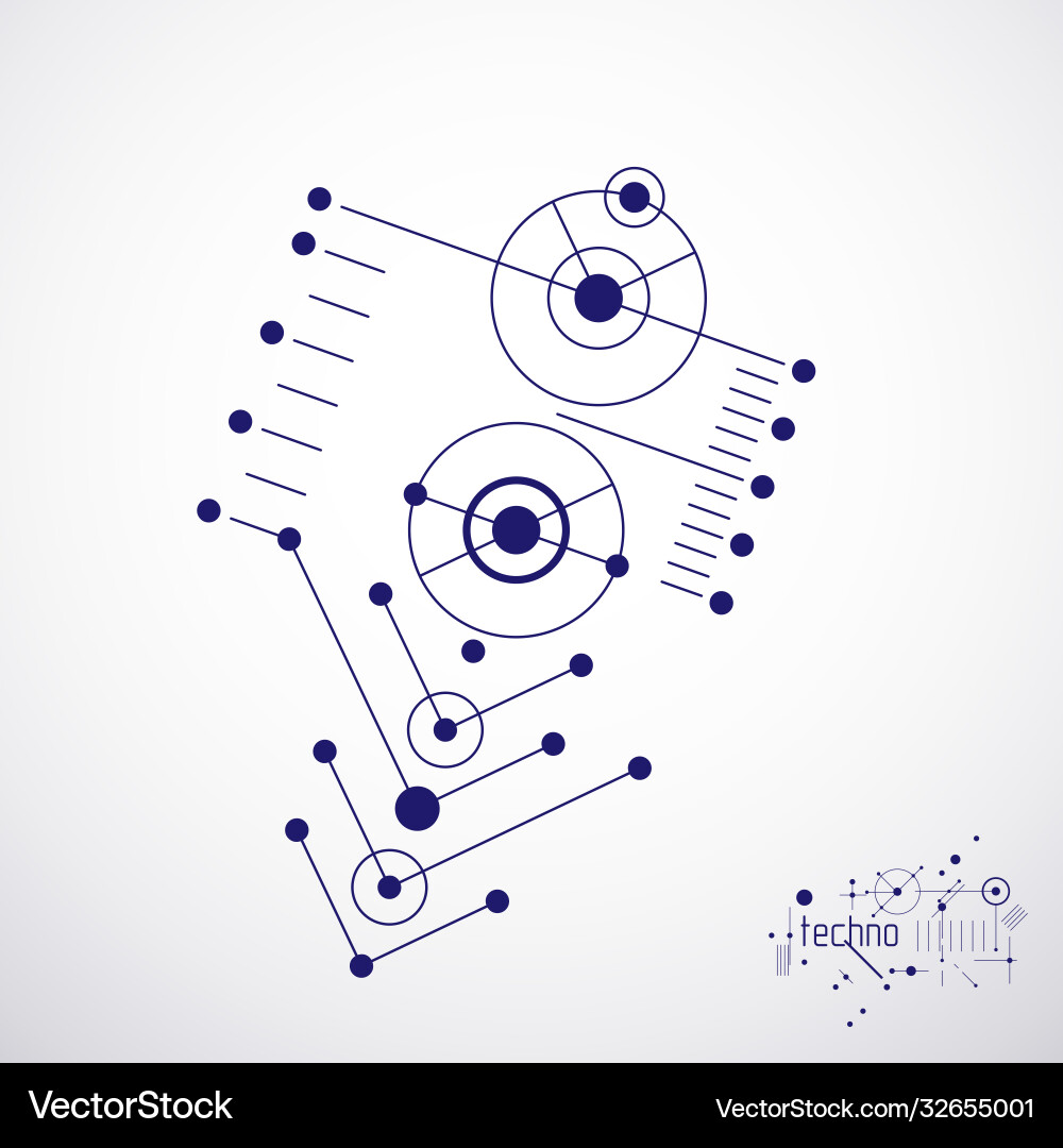 Mechanical scheme engineering drawing Royalty Free Vector