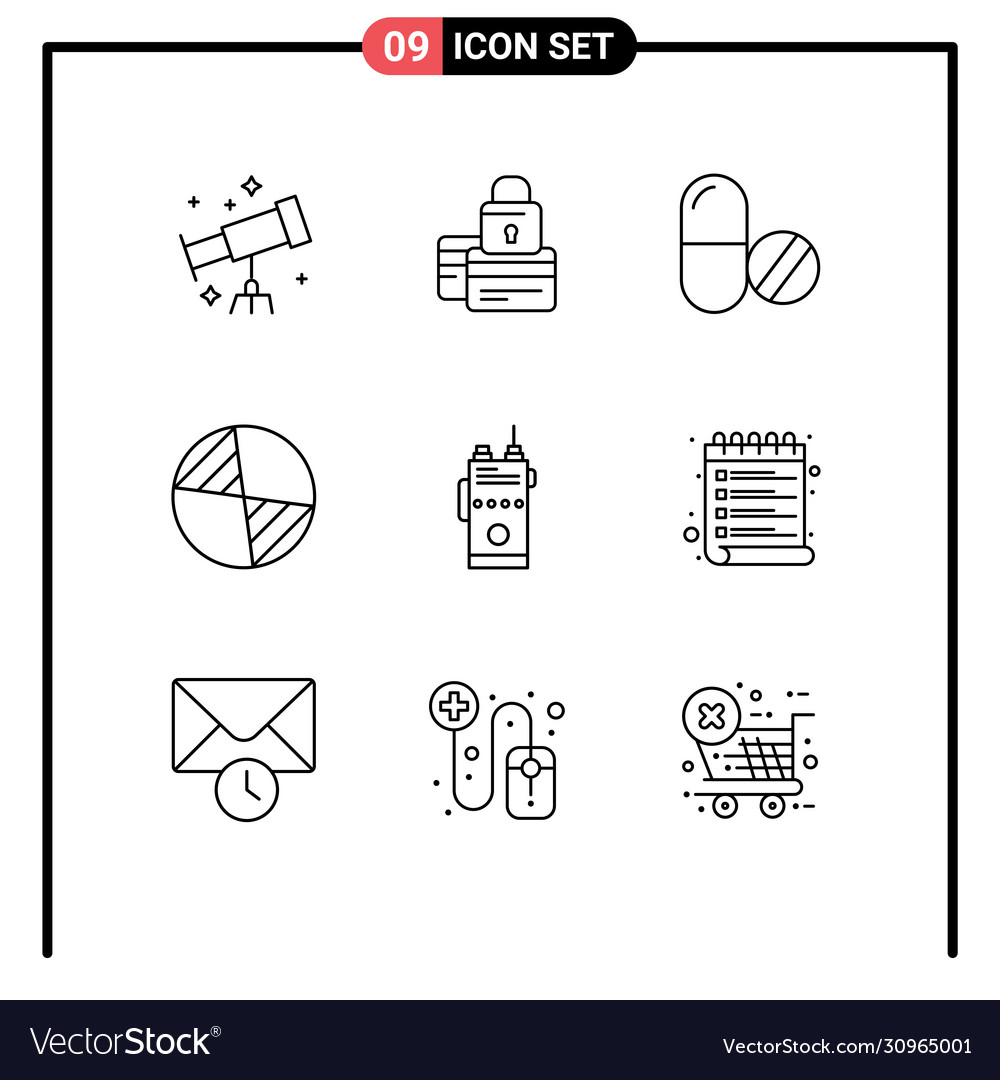 Modern set 9 outlines and symbols