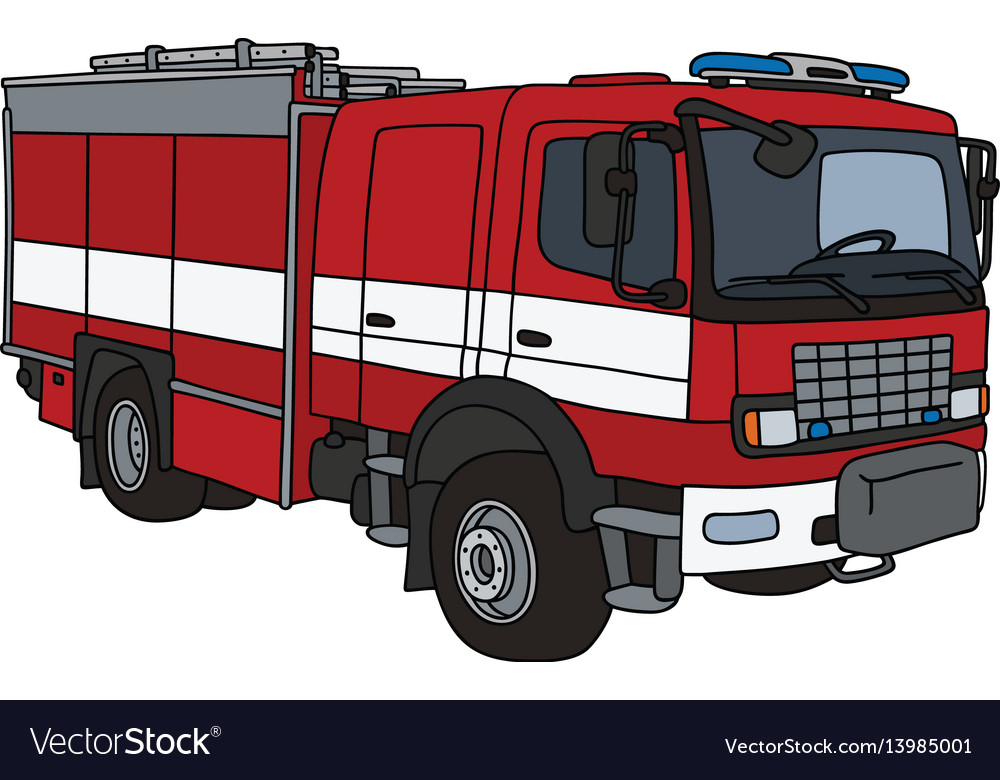 Red fire truck Royalty Free Vector Image - VectorStock