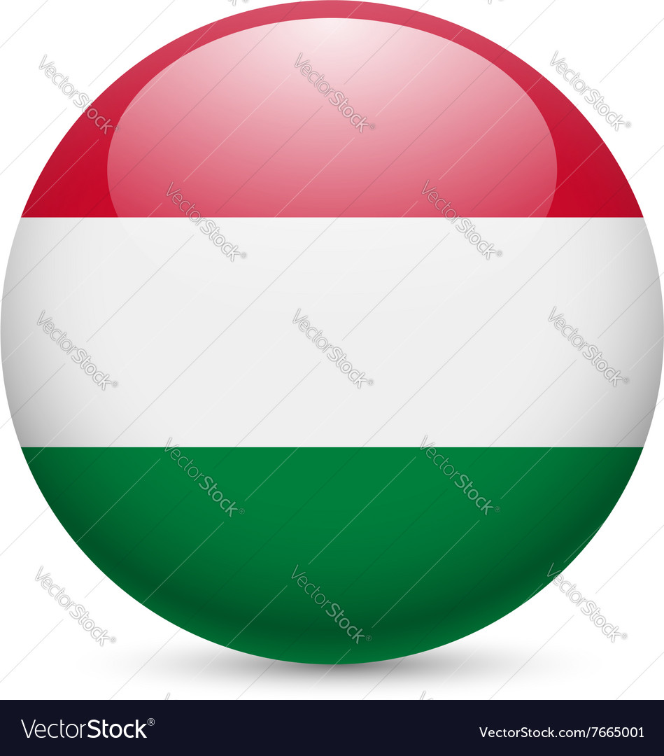 Round glossy icon of hungary