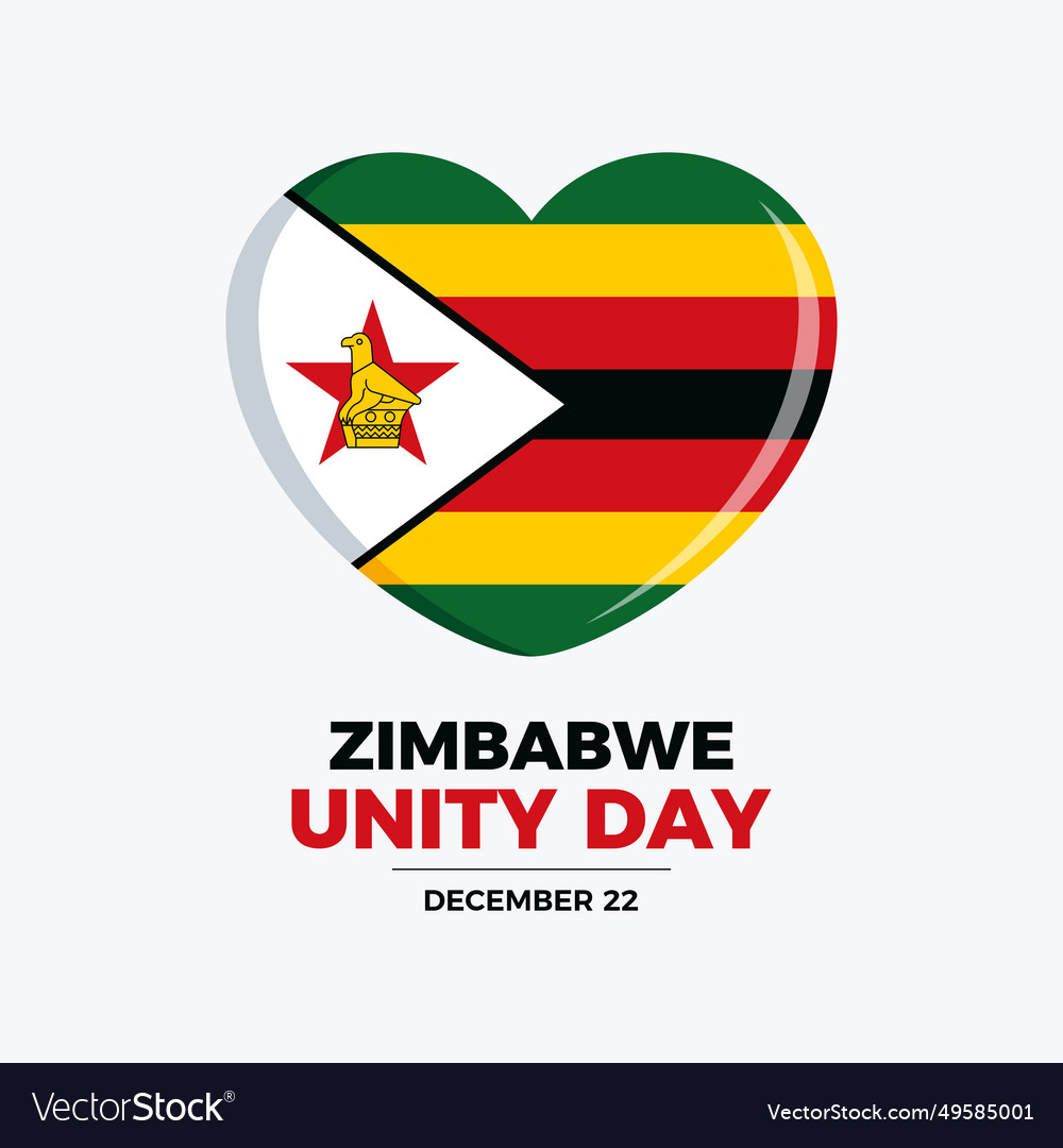 Unity day zimbabwe poster Royalty Free Vector Image