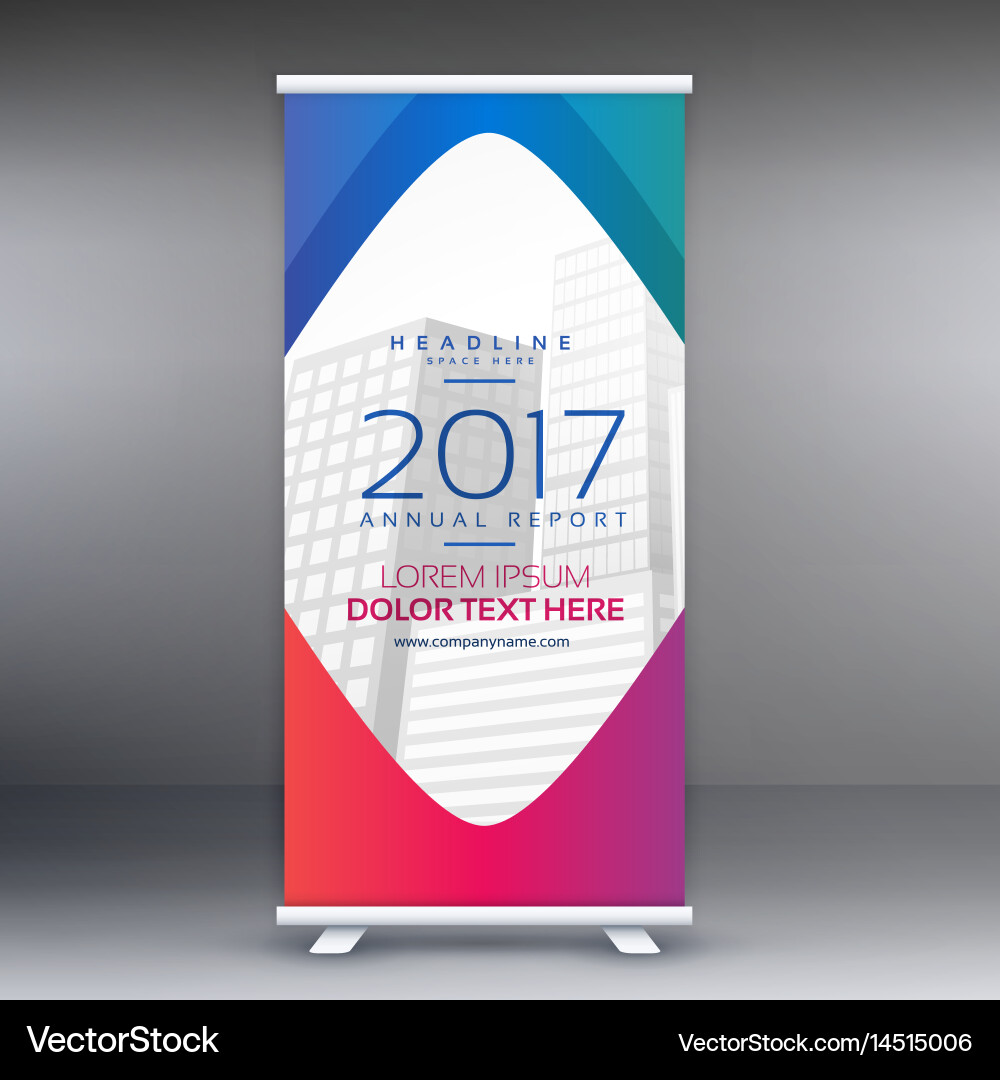 Awesome Roll Up Standee Banner Design Template Vector Image