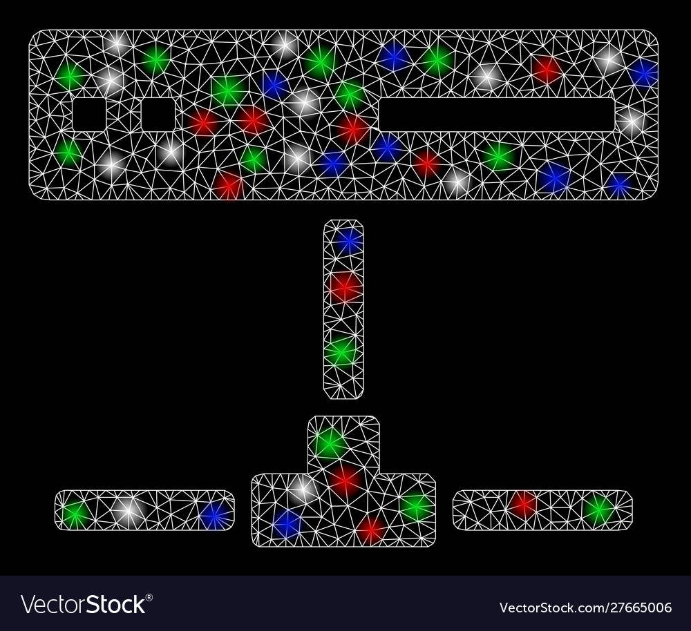 Bright mesh 2d network device with flare spots vector image Bright mesh 2d network device with flare spots