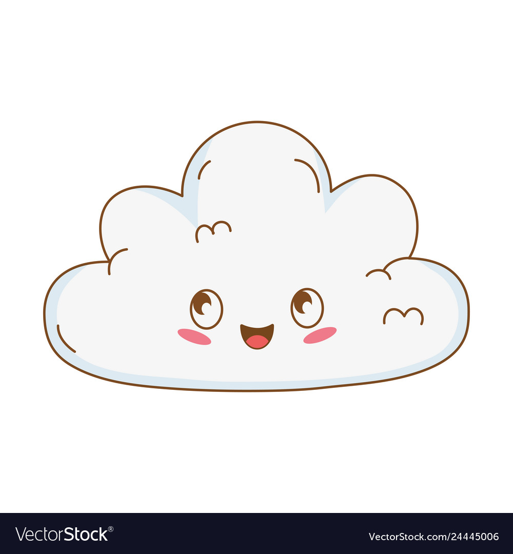 Cute cloud kawaii character Royalty Free Vector Image