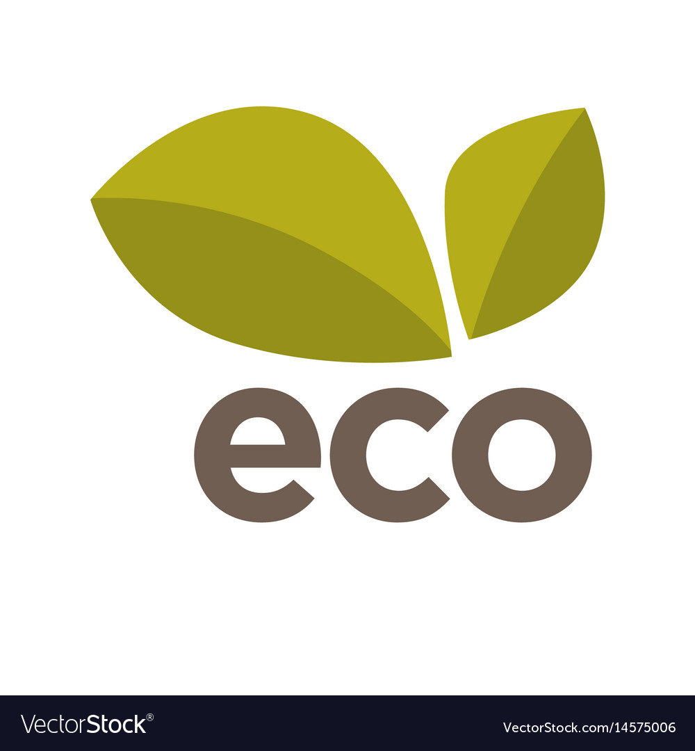 Eco logo design with green leaves isolated Vector Image