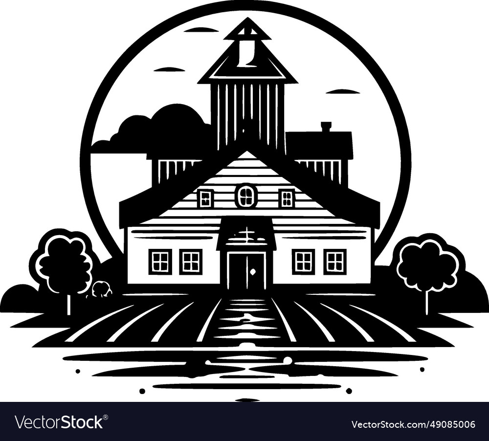 Farmhouse - minimalist and simple silhouette Vector Image