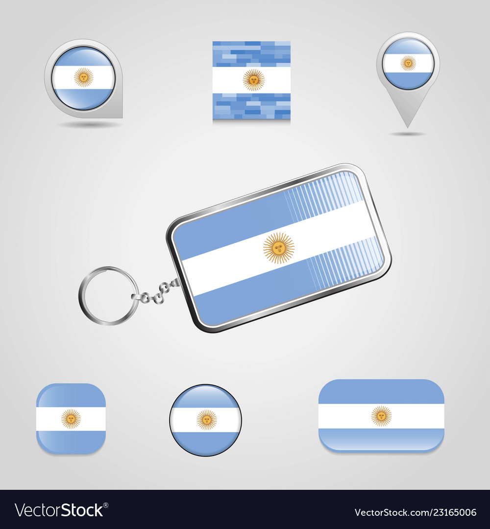 Flag key chain design vector image Flag key chain design