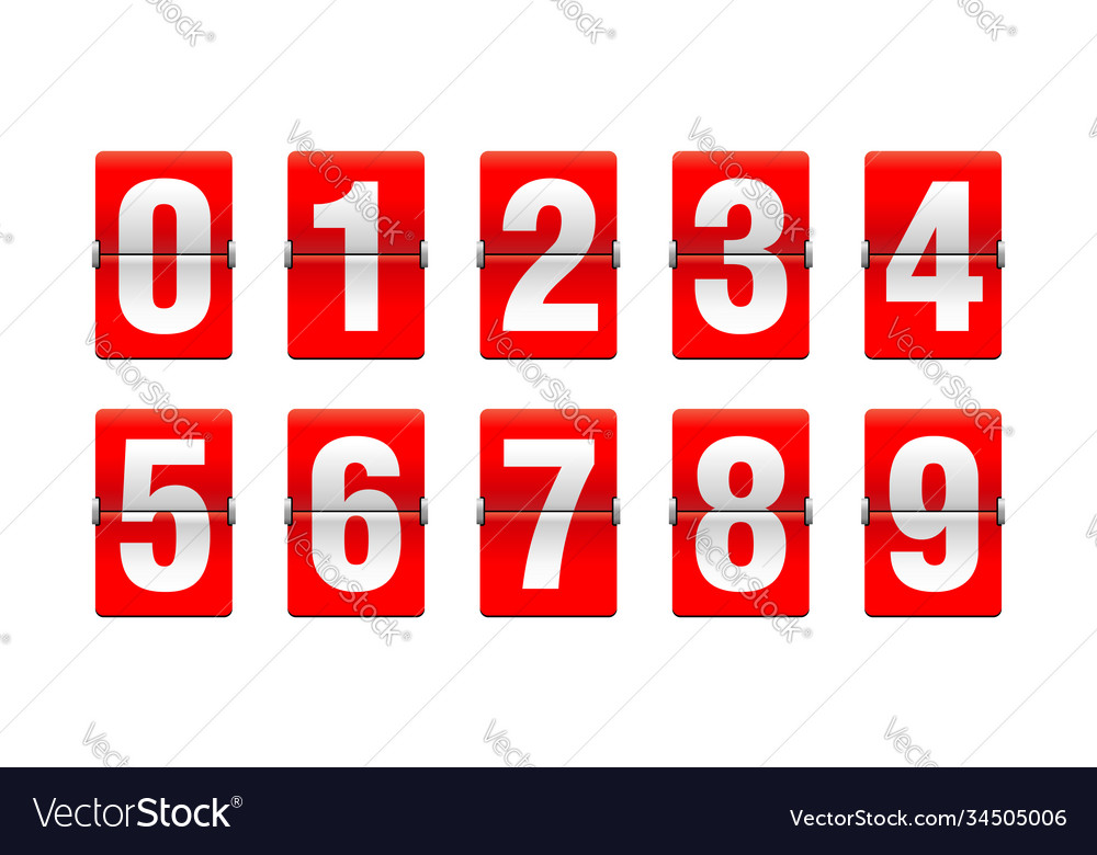 Flip countdown clock - red counter timer