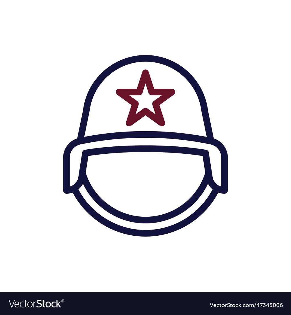 Helmet icon duocolor maroon navy colour military