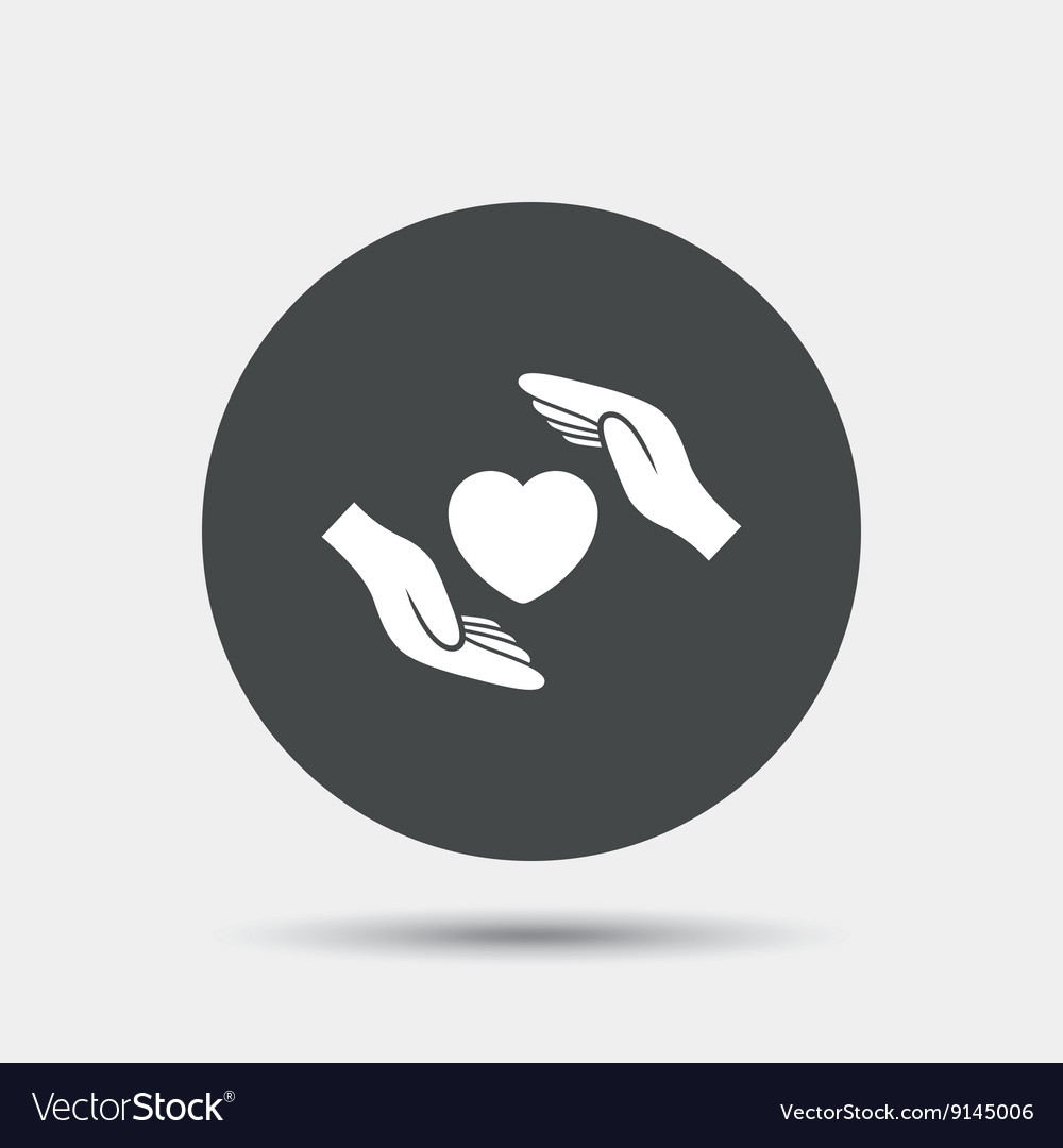 Life insurance sign icon hands protect cover Vector Image