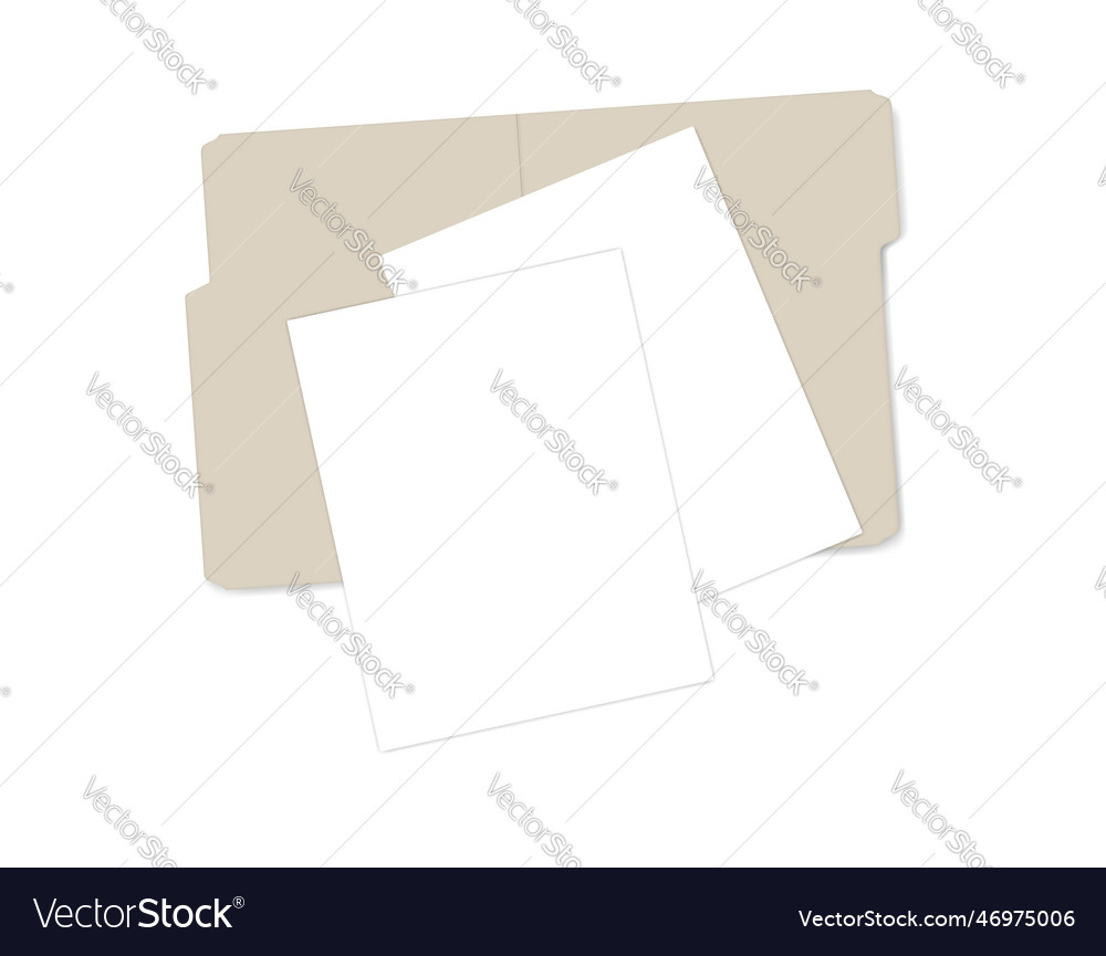 Open tab file folder and paper sheets isolated Vector Image