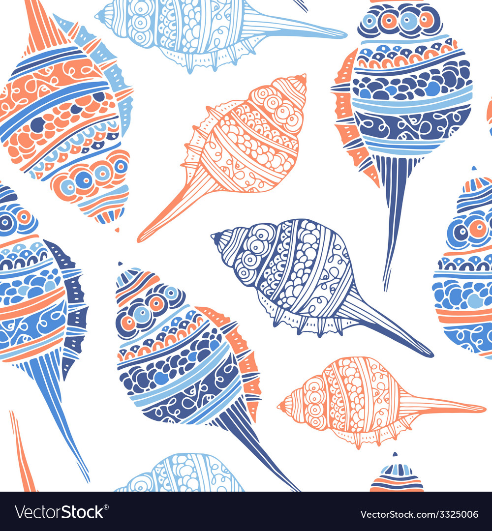 Seashell seamless pattern