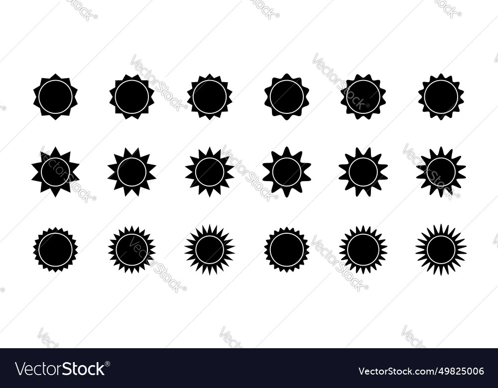 Set of sunburst sunlight sunshine icons