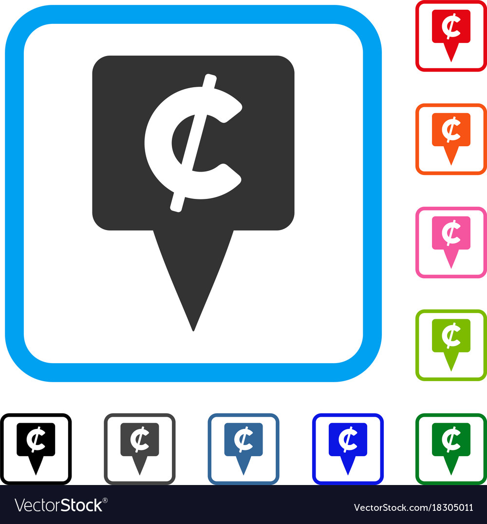 Cent map pointer framed icon