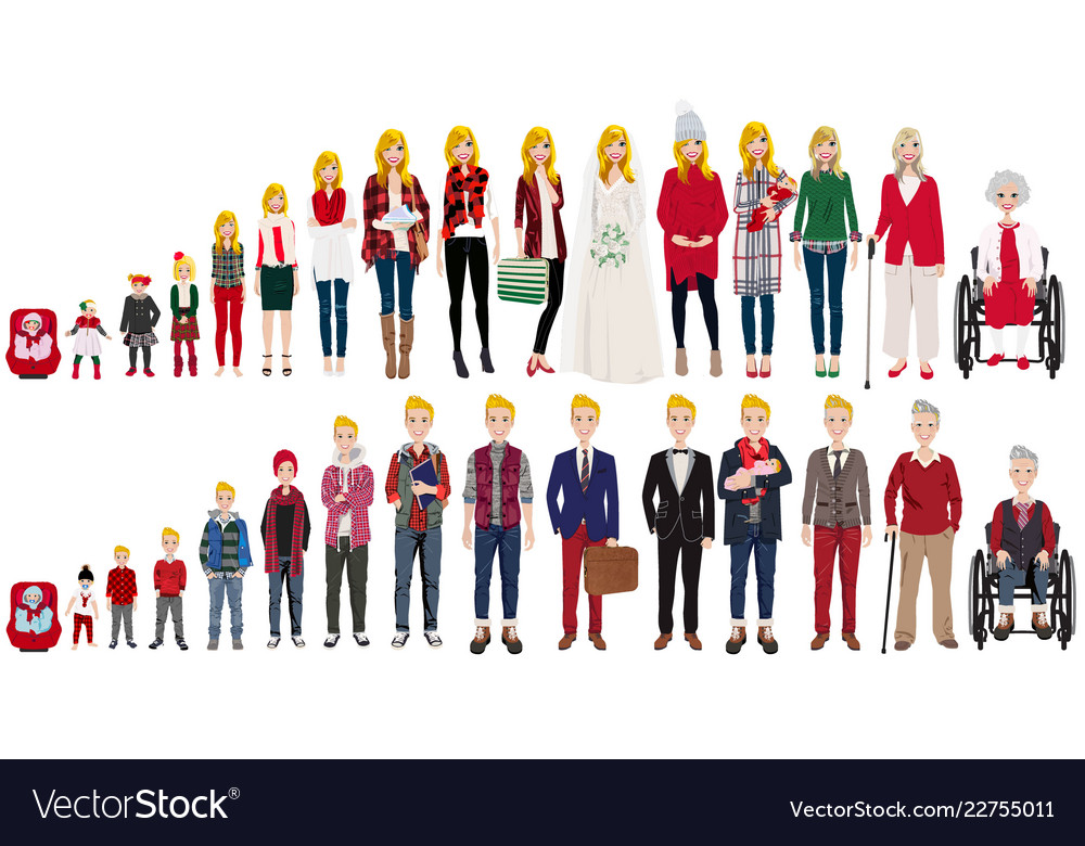 Cycle life male and female in christmas outfits Vector Image