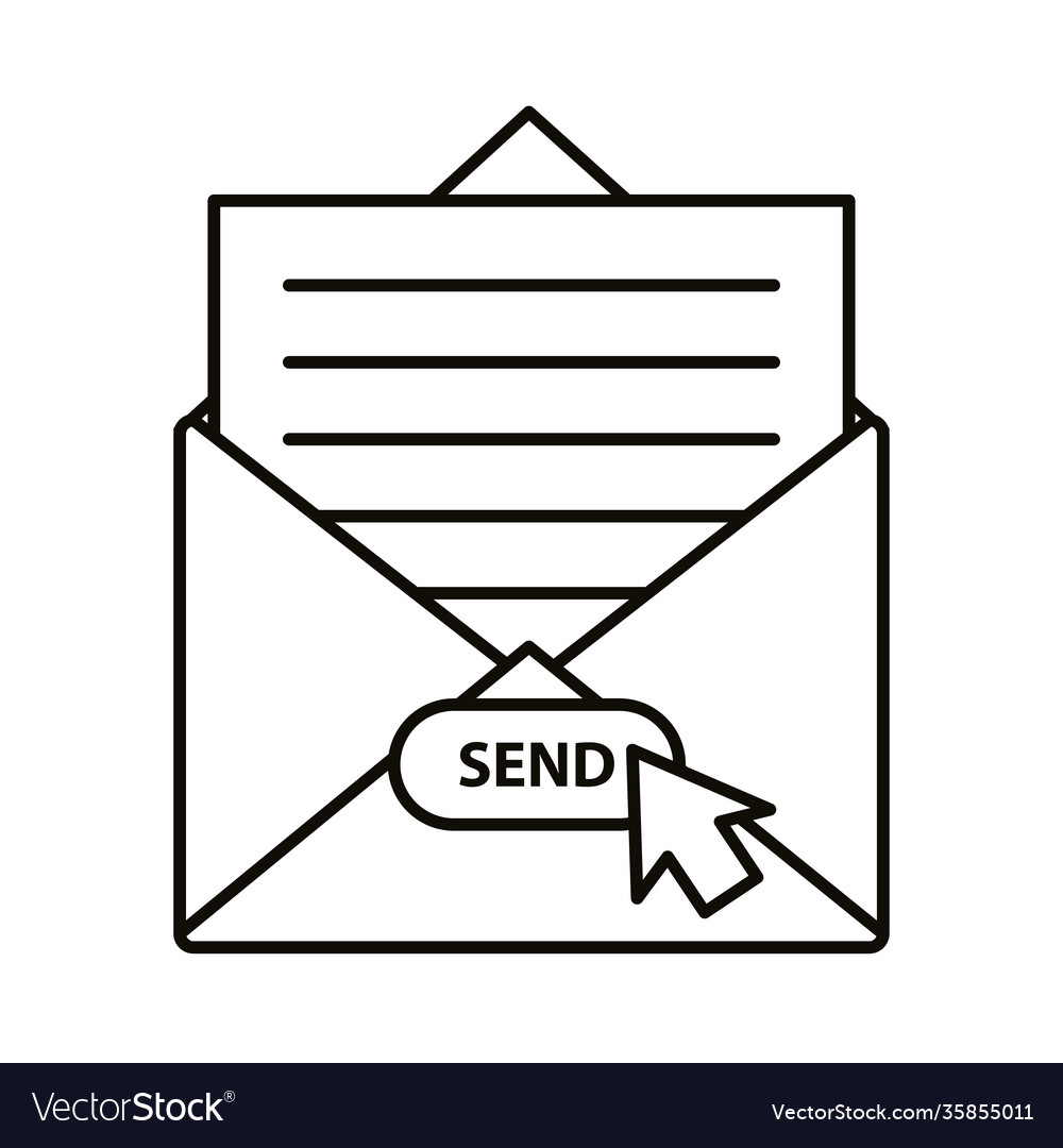 Digital marketing envelope with send button line