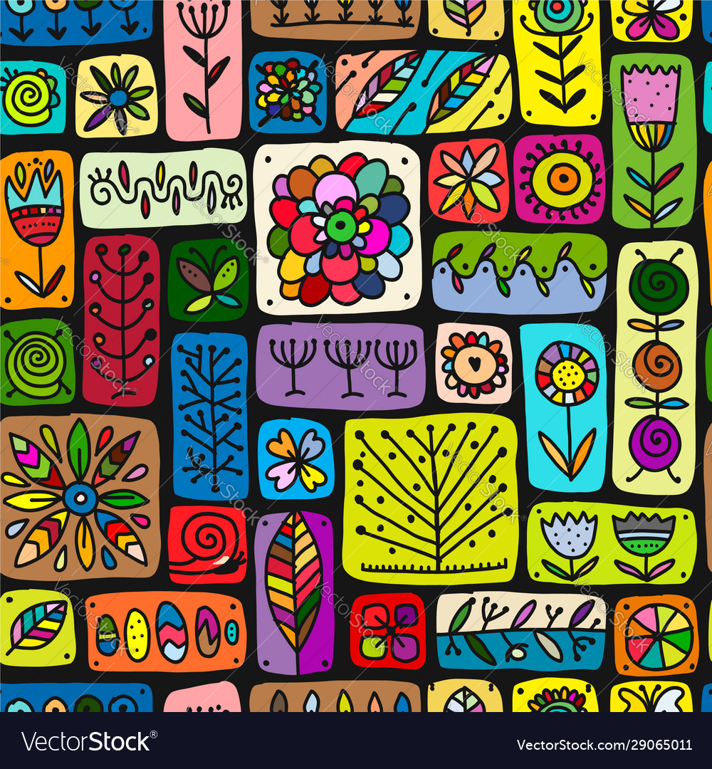Ethnische florale Wand nahtlose Muster für Ihre vector image Ethnische florale Wand nahtlose Muster für Ihre