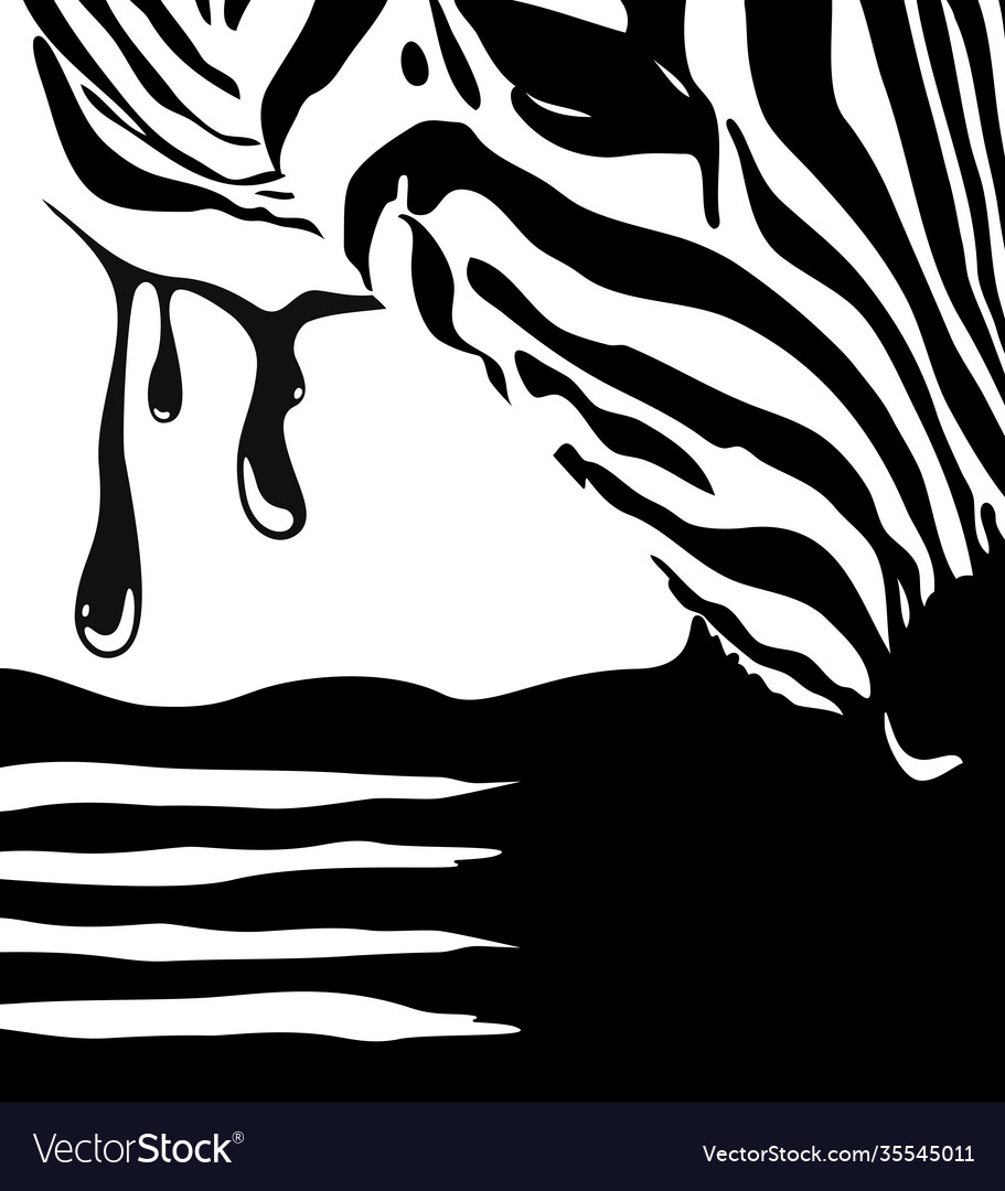 Graphical poster with head zebra closeup black