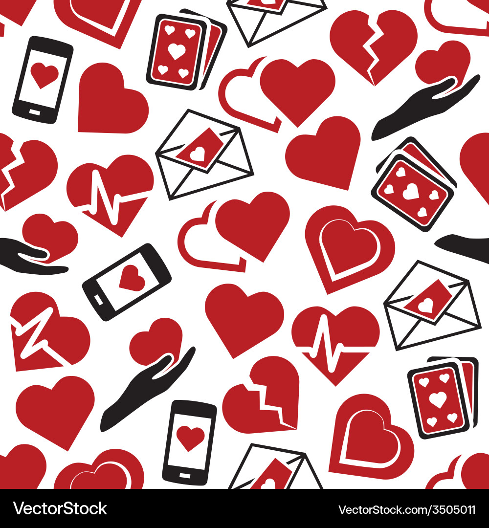 Hearts seamless pattern Royalty Free Vector Image