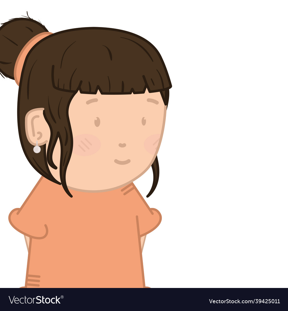 Isolated happy young woman cartoon