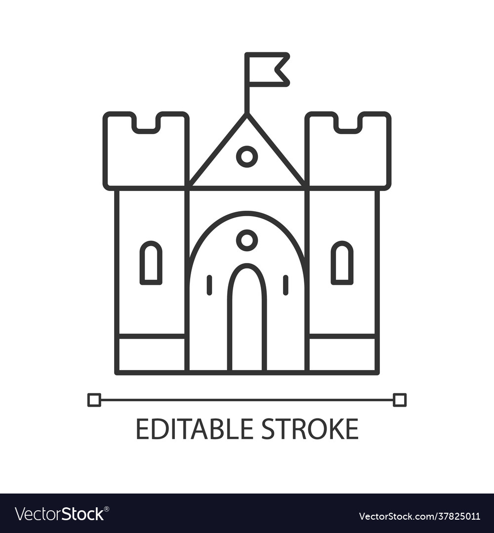 Medieval castle linear icon Royalty Free Vector Image