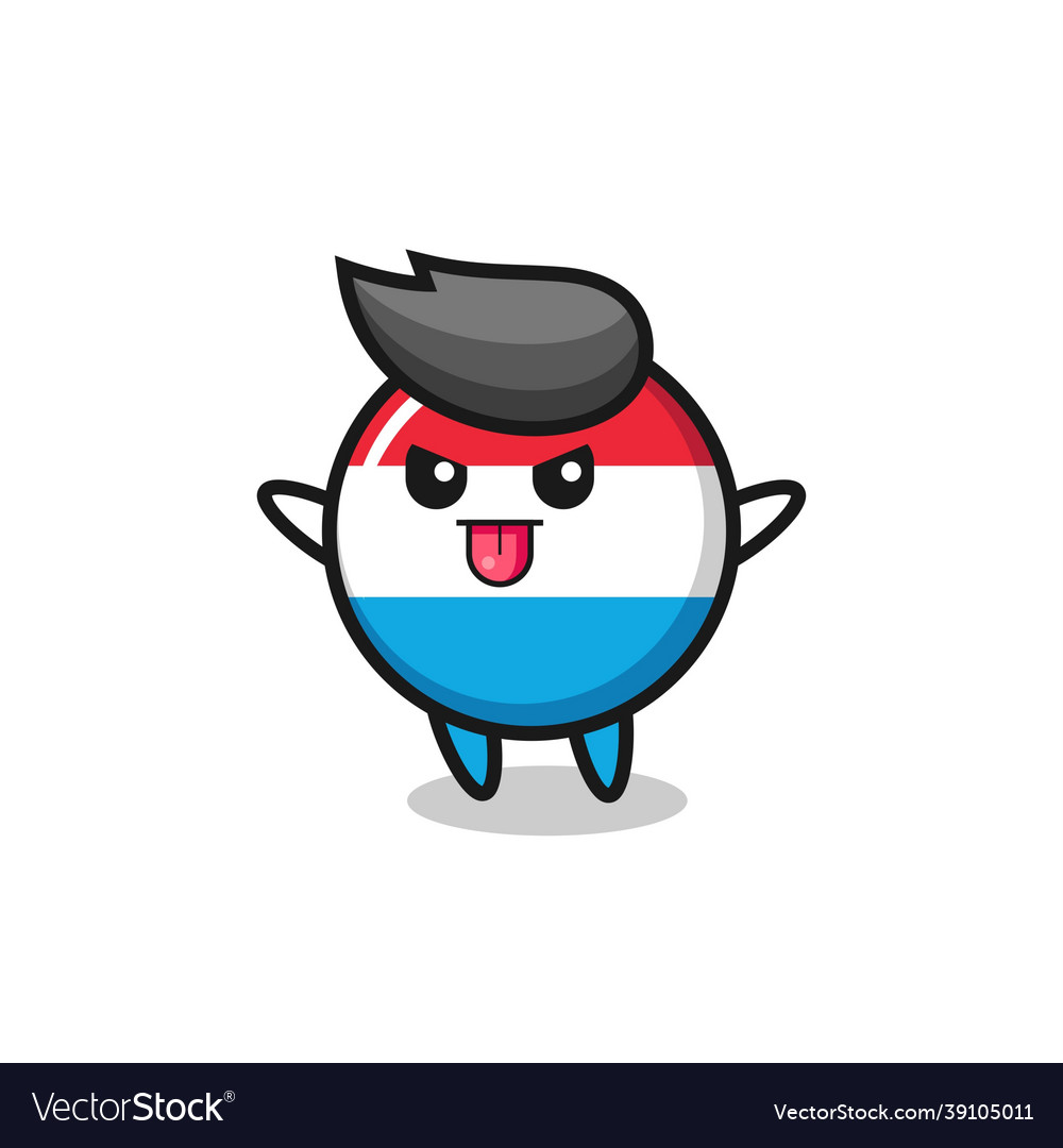 Naughty luxembourg flag badge character