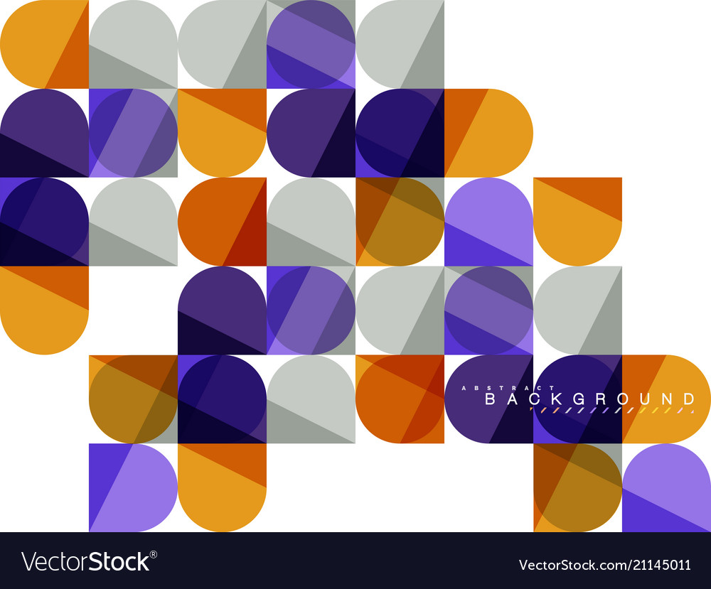 Round square geometric shapes on white tile Vector Image