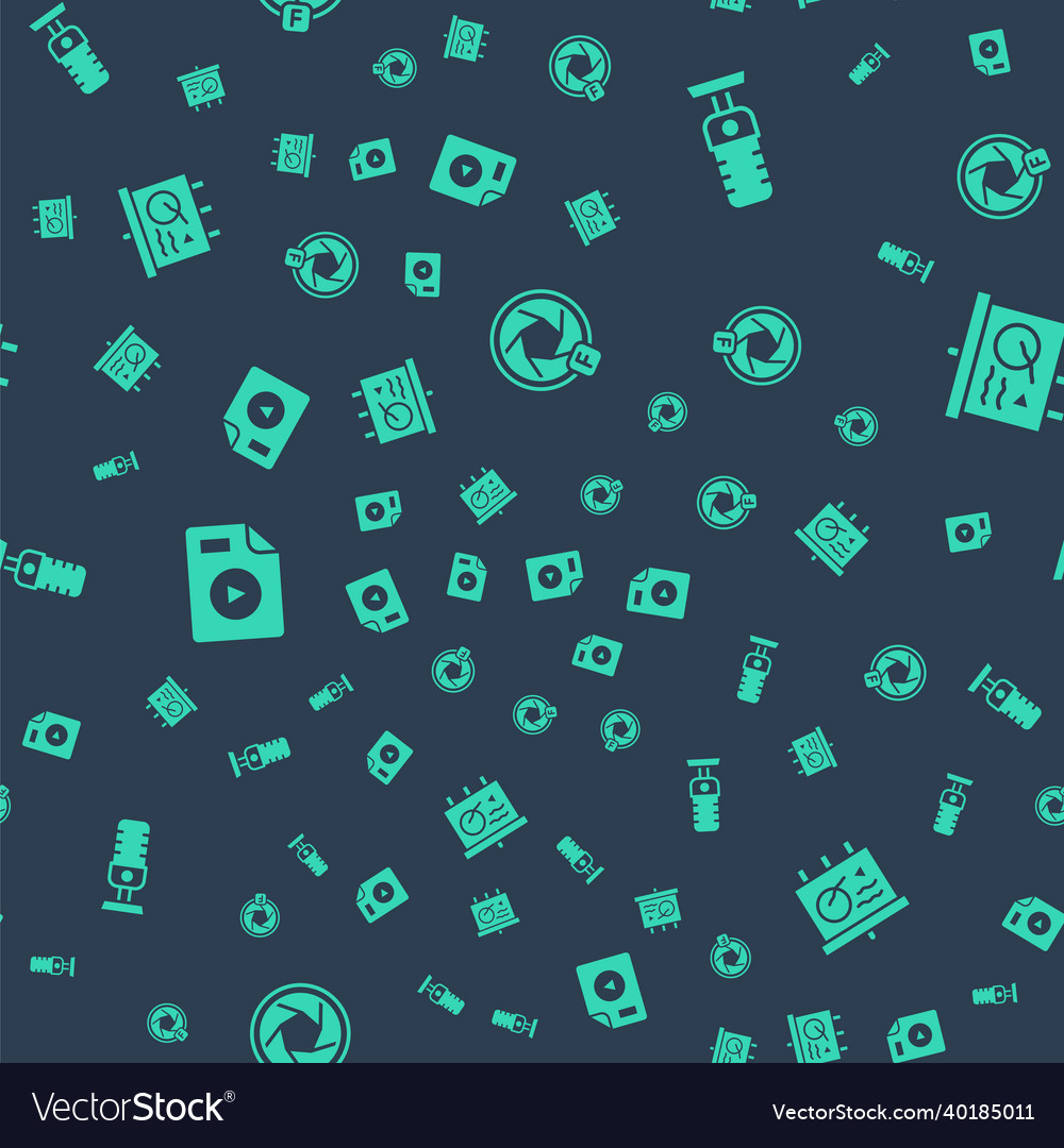 Set camera shutter microphone avi file document vector image Set camera shutter microphone avi file document