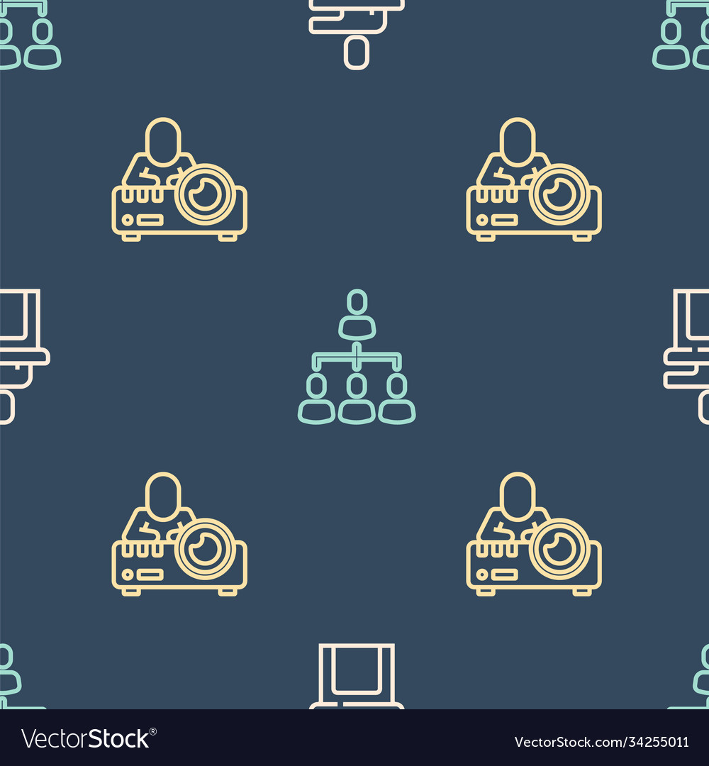 Set line speaker media projector and hierarchy vector image Set line speaker media projector and hierarchy