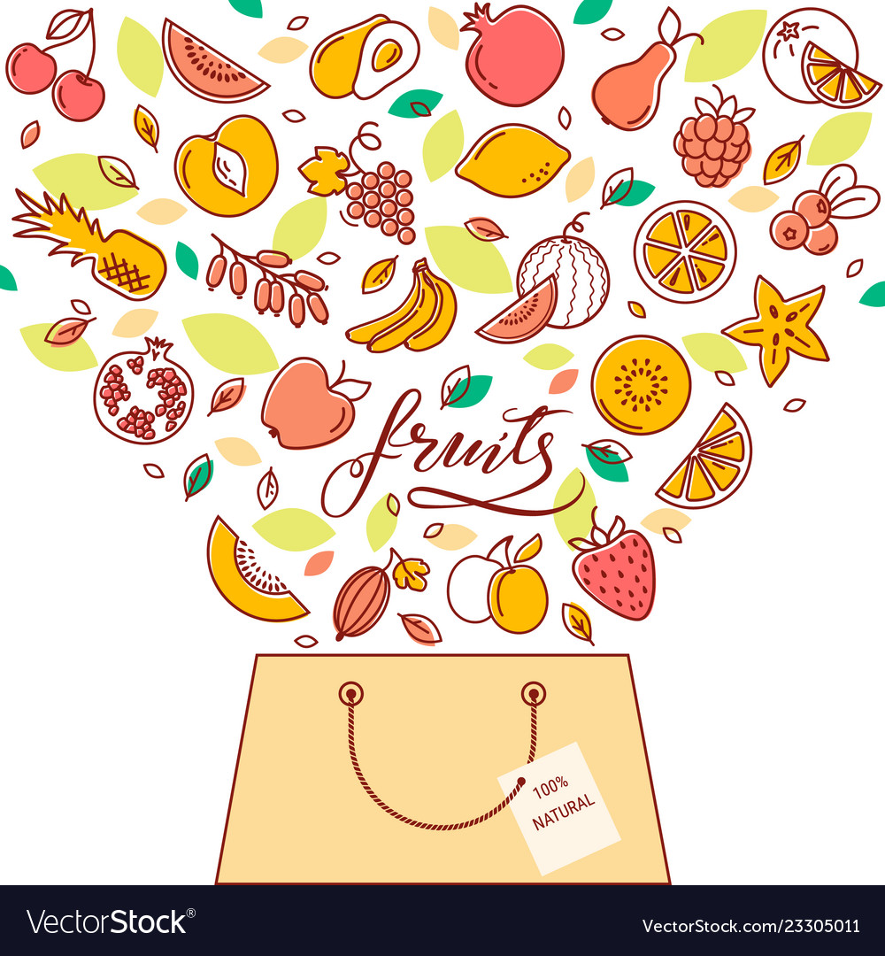 Shopping basket with fruit