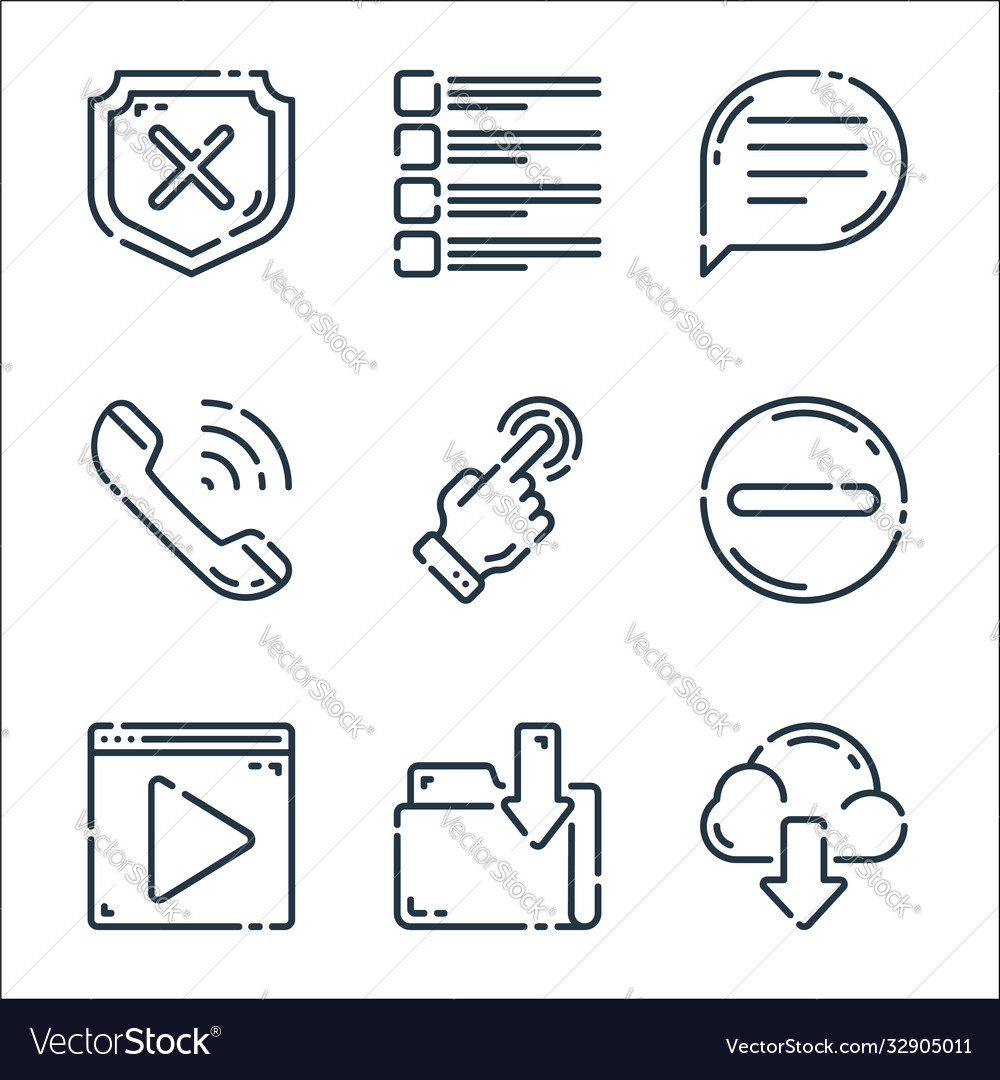 User interface line icons linear set quality vector image User interface line icons linear set quality