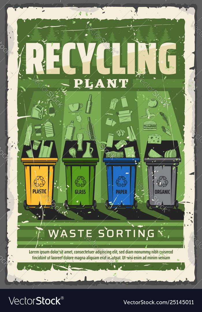 Wastes sorting and recycling ecology conservation Vector Image