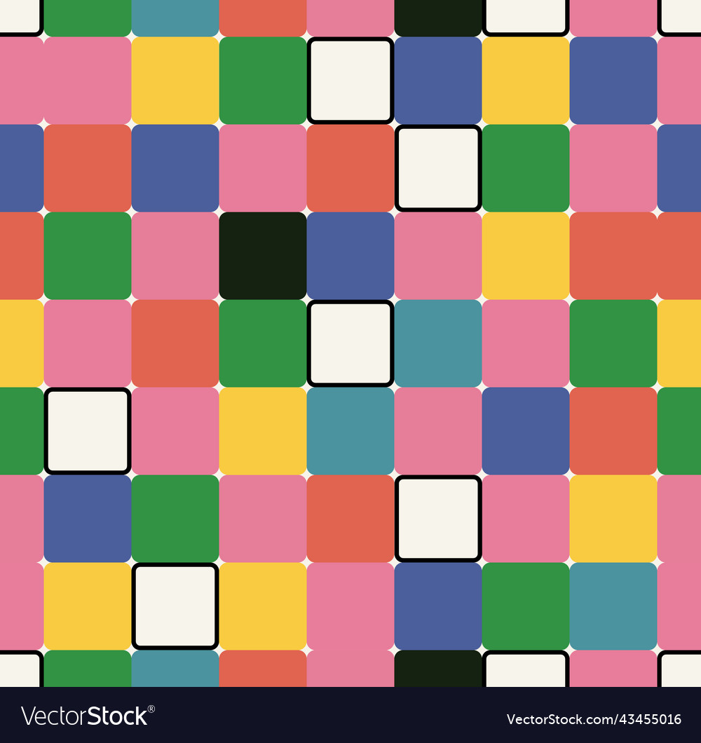 Abstract seamless pattern with colorful squares vector image Abstract seamless pattern with colorful squares