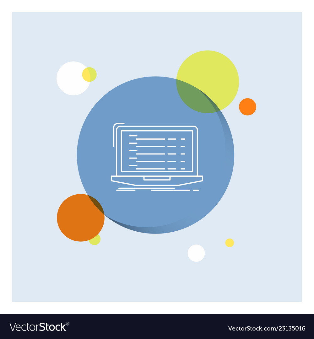 Api app kodierende Entwickler Laptop weiße Linie Symbol vector image Api app kodierende Entwickler Laptop weiße Linie Symbol