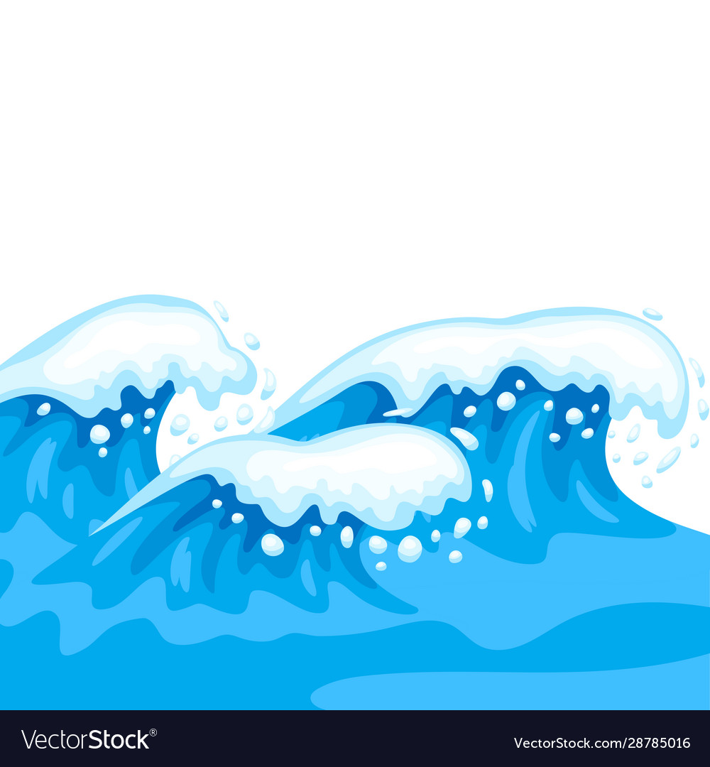 Background with waves and sea foam Royalty Free Vector Image